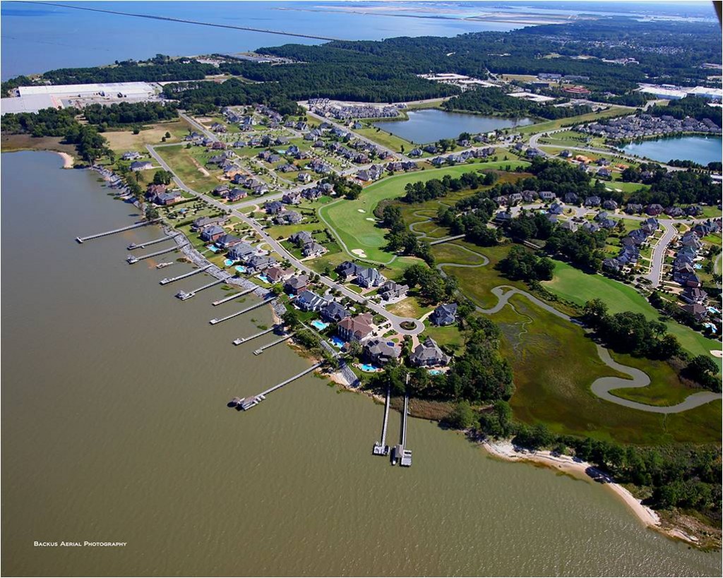 Aerial of the new section of The Riverfront at Harbour View