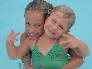 Labor Day Girls at the pool
