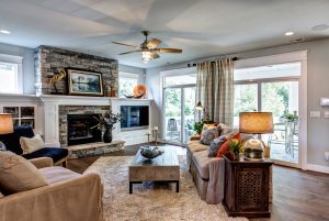 Model Family Room With Fireplace
