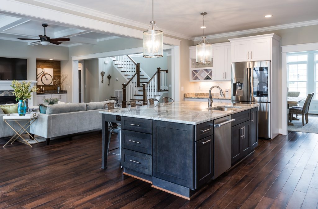 Open plan kitchen and great room