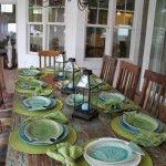 Dining room with table set